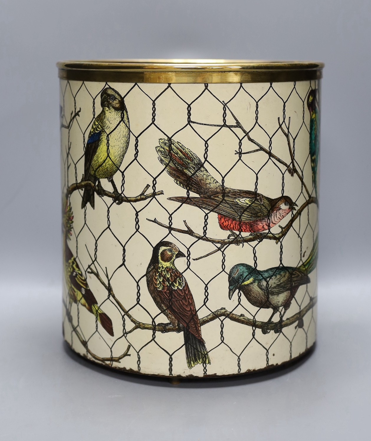 A Fornasetti, Milan waste paper bin 28cm